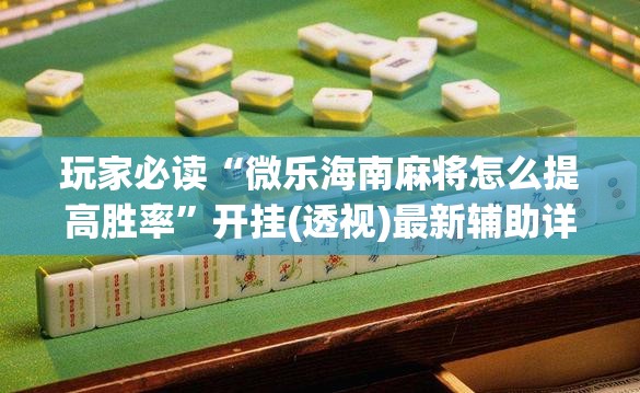 玩家必读“微乐海南麻将怎么提高胜率”开挂(透视)最新辅助详细