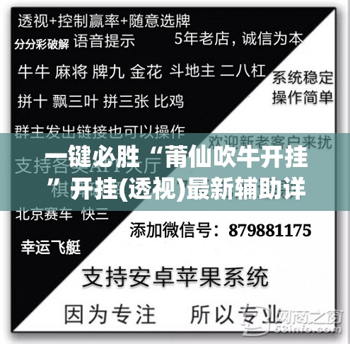 一键必胜“莆仙吹牛开挂”开挂(透视)最新辅助详细