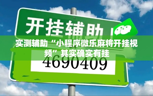 实测辅助“小程序微乐麻将开挂视频”其实确实有挂