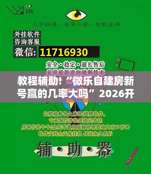 教程辅助!“微乐自建房新号赢的几率大吗	”2026开挂教程步骤