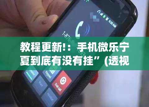 教程更新!：手机微乐宁夏到底有没有挂”(透视)其实确实有挂