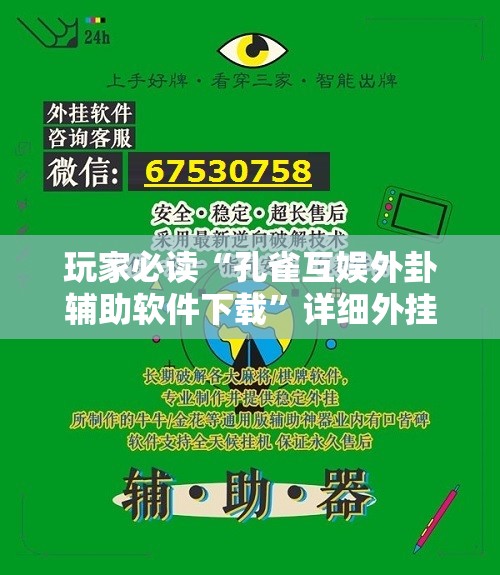 玩家必读“孔雀互娱外卦辅助软件下载”详细外挂透视辅助软件教程
