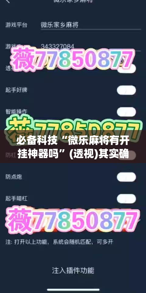 必备科技“微乐麻将有开挂神器吗”(透视)其实确实有挂