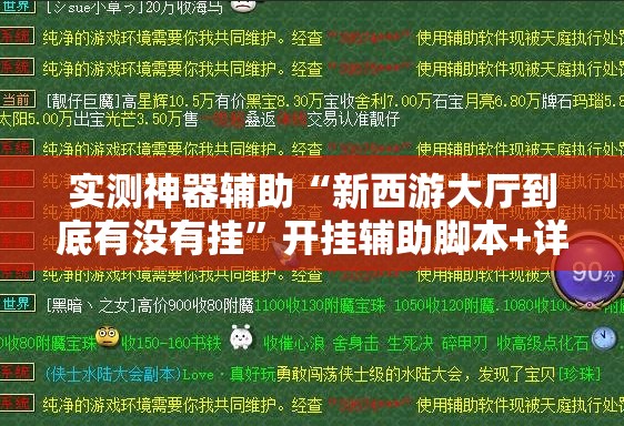 实测神器辅助“新西游大厅到底有没有挂”开挂辅助脚本+详细开挂安装教程