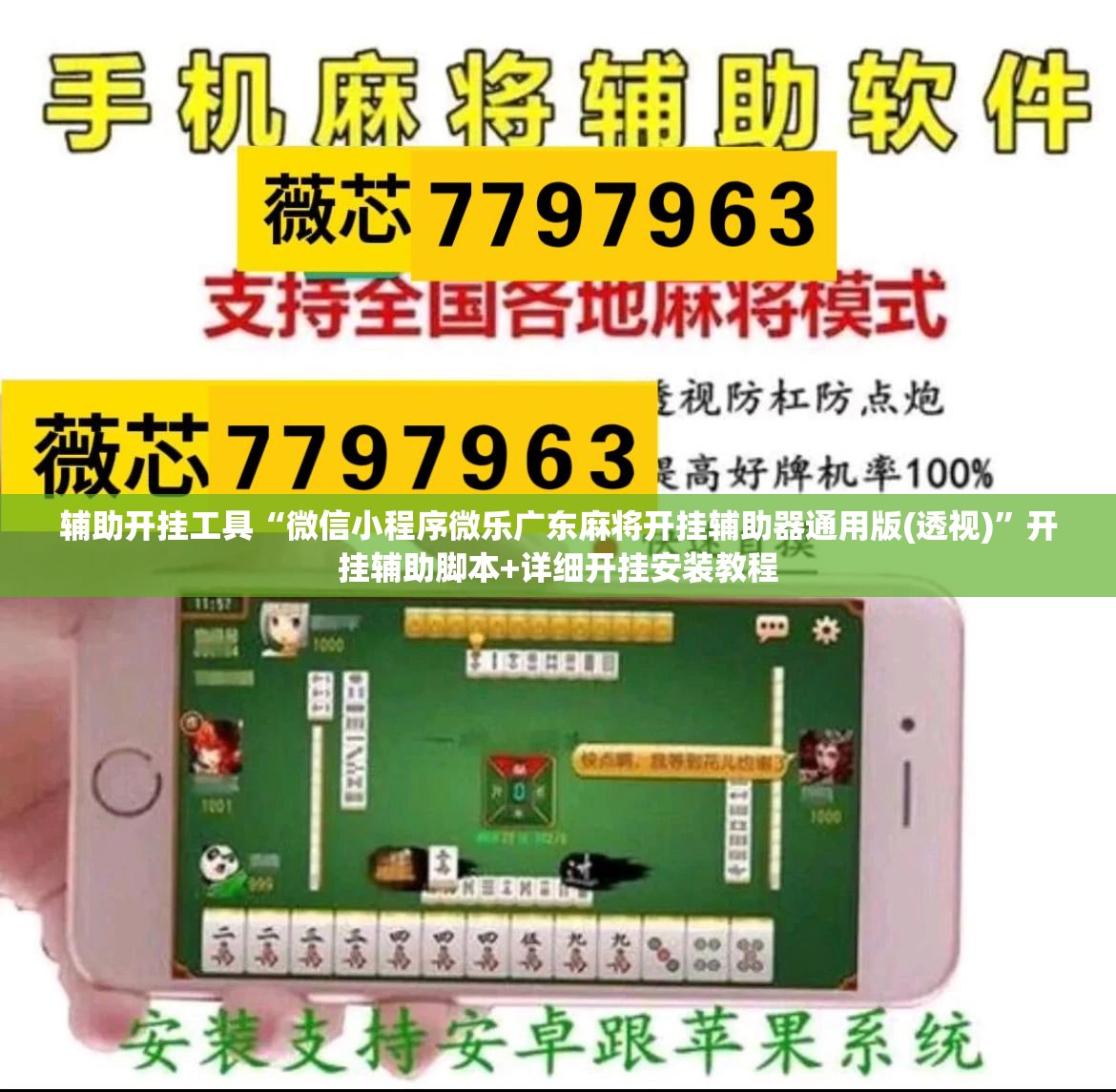 辅助开挂工具“微信小程序微乐广东麻将开挂辅助器通用版(透视)	”开挂辅助脚本+详细开挂安装教程