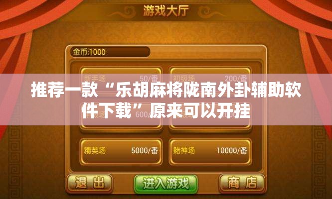 推荐一款“乐胡麻将陇南外卦辅助软件下载”原来可以开挂