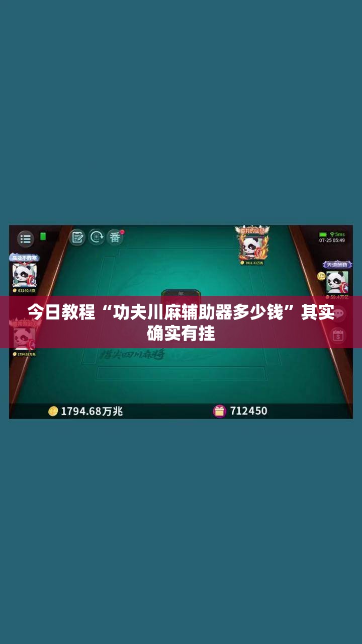 今日教程“功夫川麻辅助器多少钱”其实确实有挂