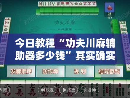 今日教程“功夫川麻辅助器多少钱	”其实确实有挂