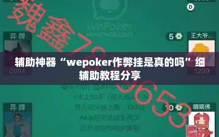 辅助神器“wepoker作弊挂是真的吗”细辅助教程分享