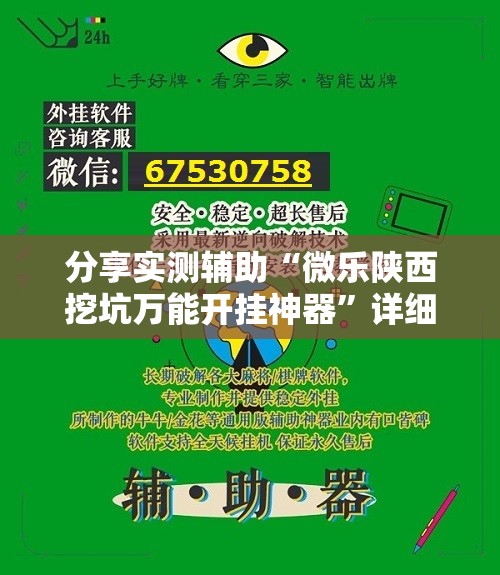分享实测辅助“微乐陕西挖坑万能开挂神器	”详细开挂教程