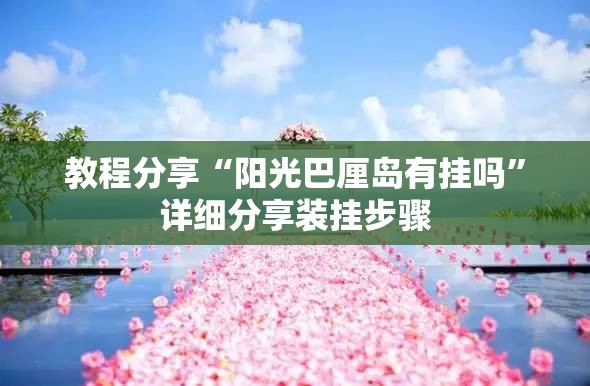 教程分享“阳光巴厘岛有挂吗	”详细分享装挂步骤